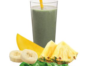 Green Tornado Smoothie (banaan, ananas, mango en spinazie)